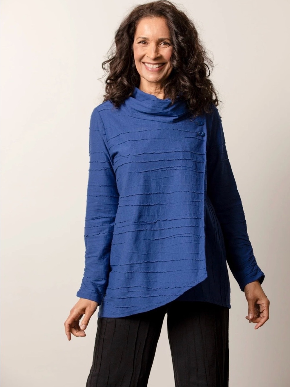 Habitat Clothes To Live In Cobalt Blue H16507 Tunic Cotton Linen Blend